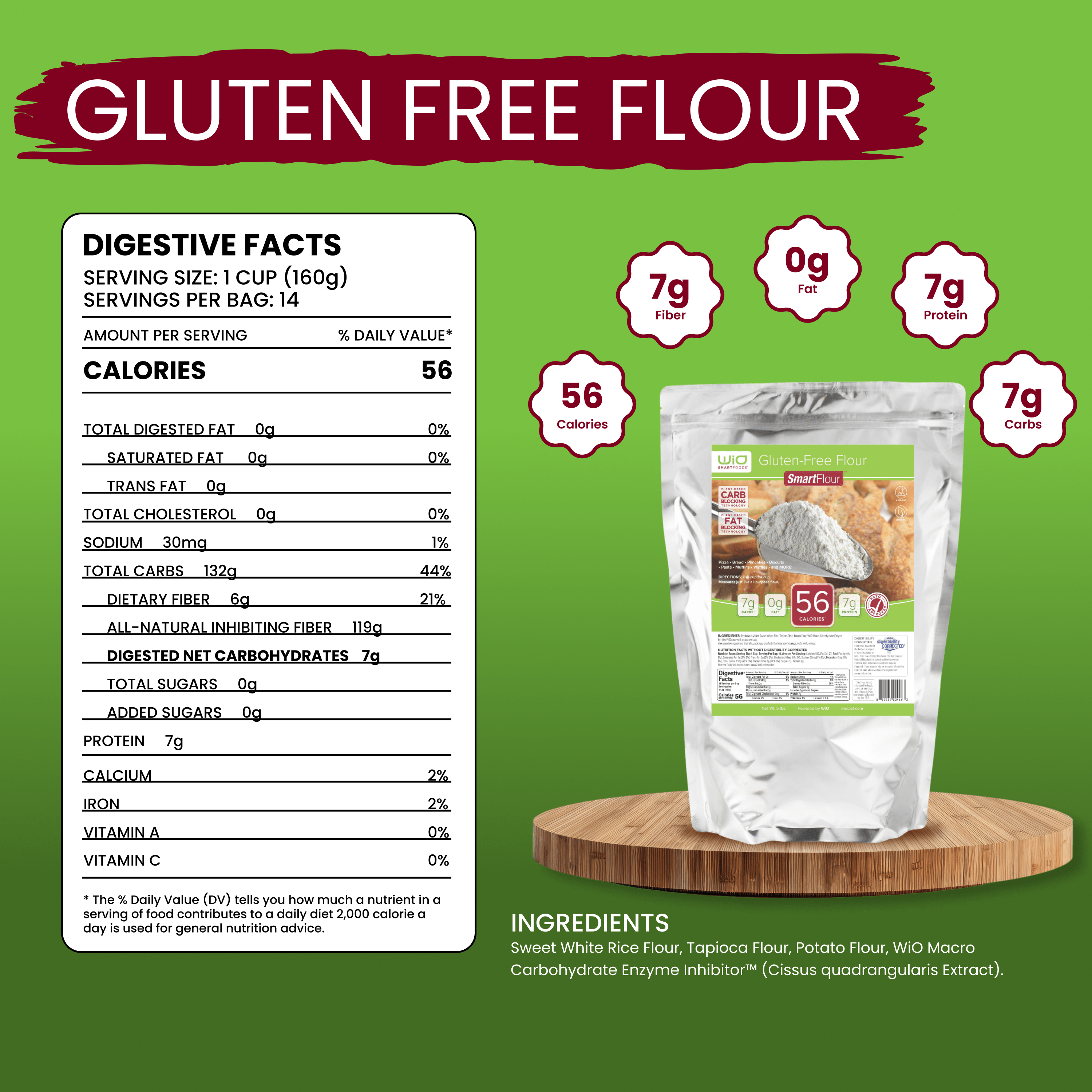 WiO Gluten-Free Flour (5lbs) - WiO SmartFoods