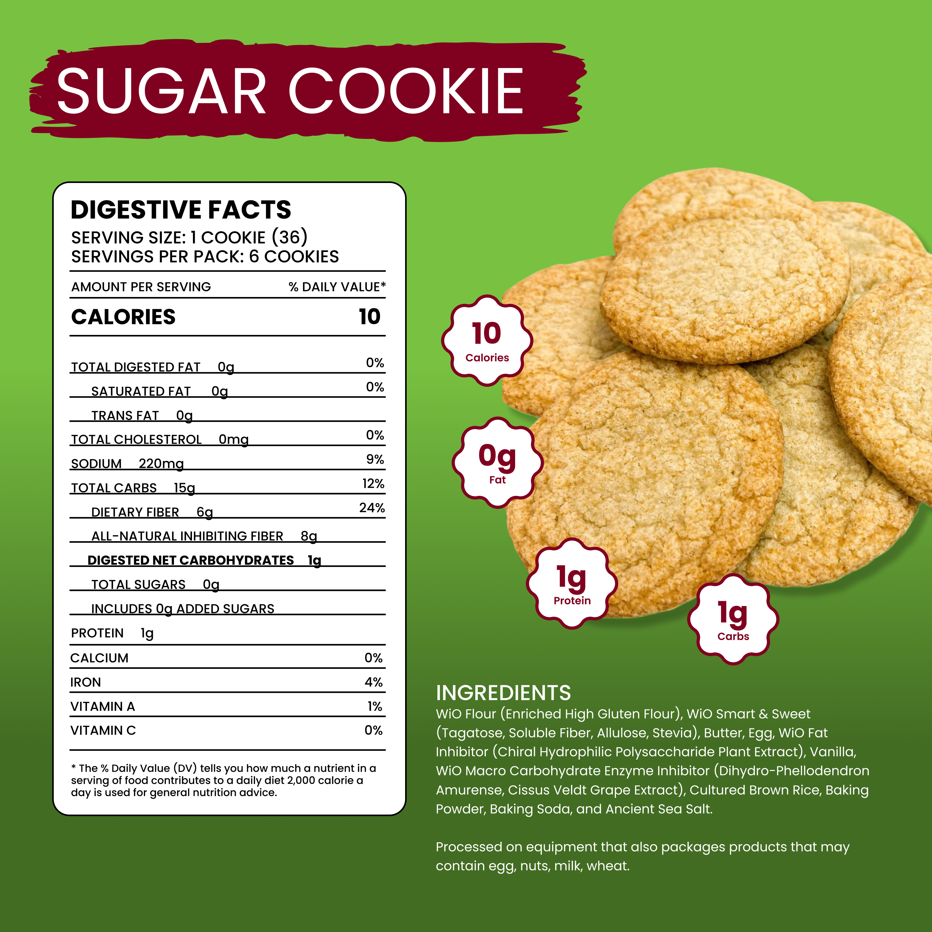 WiO Sugar Cookies (6 - Pack) - WiO SmartFoods
