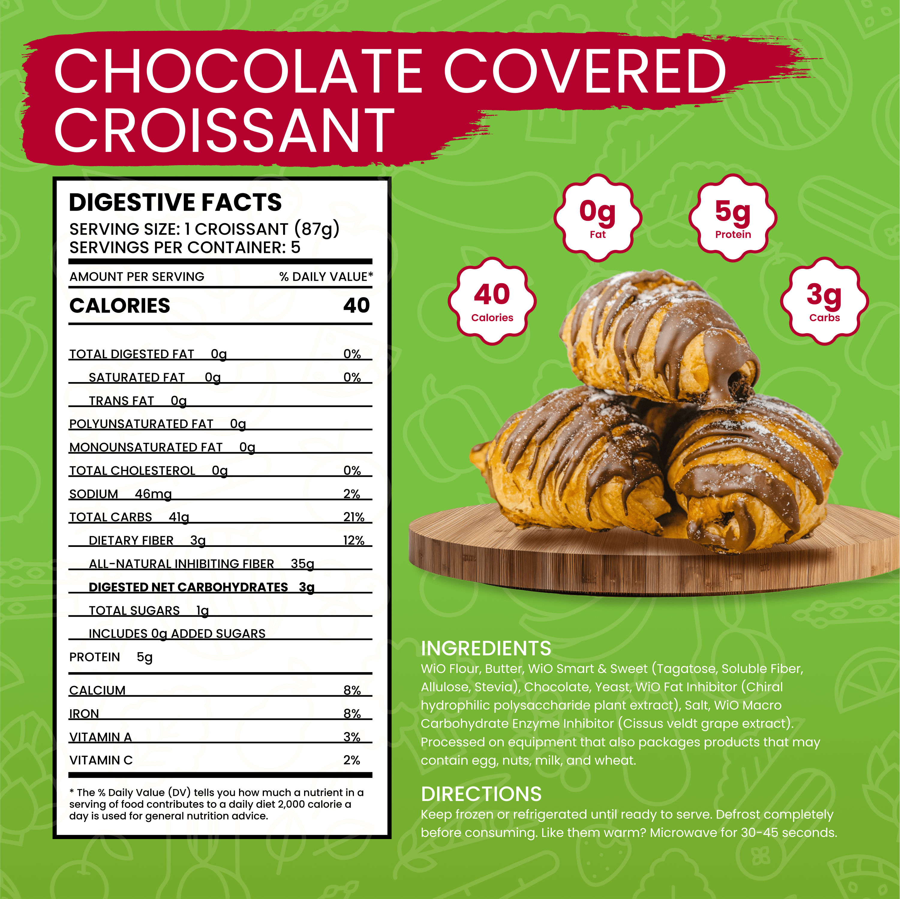 WiO Chocolate Covered Croissants (5 - Pack) - WiO SmartFoods
