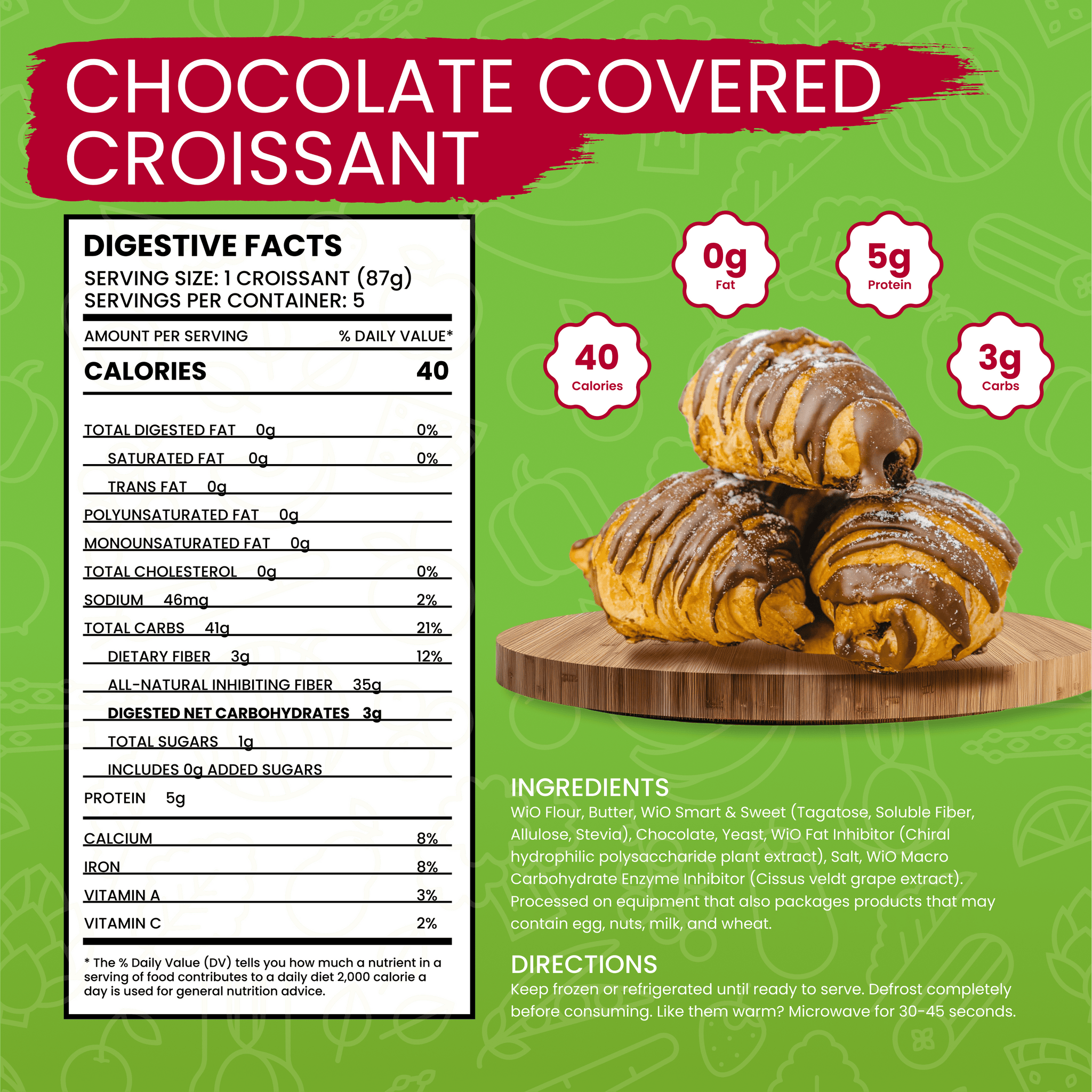 WiO Chocolate Covered Croissants (5 - Pack) - WiO SmartFoods