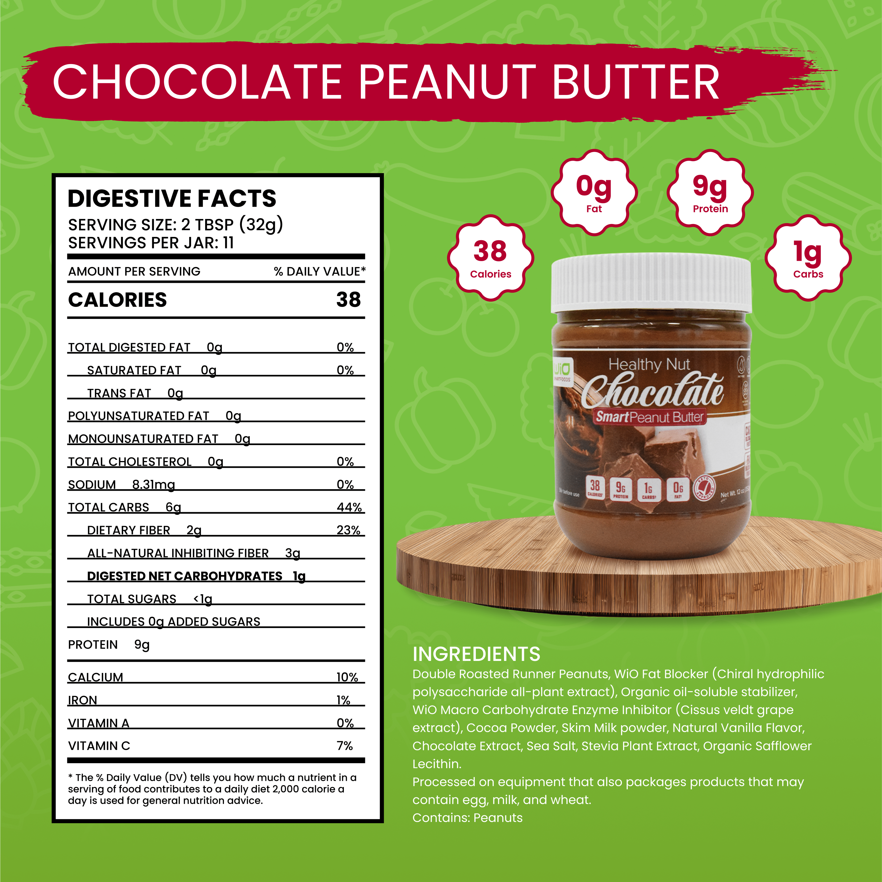 WiO Chocolate Peanut Butter - WiO SmartFoods