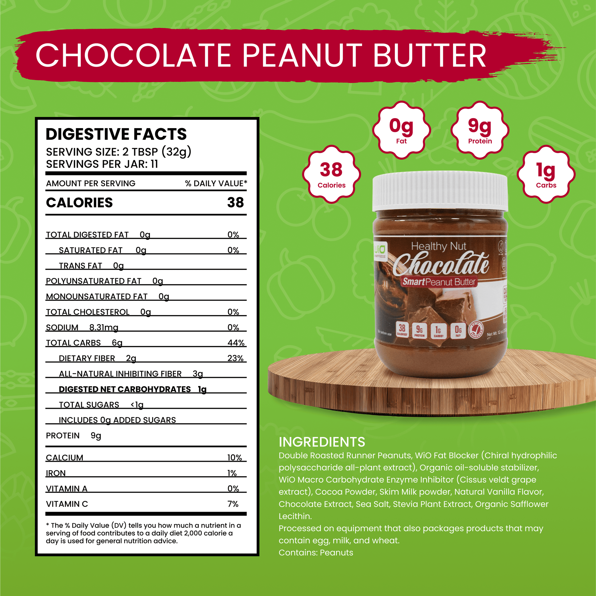 WiO Chocolate Peanut Butter - WiO SmartFoods