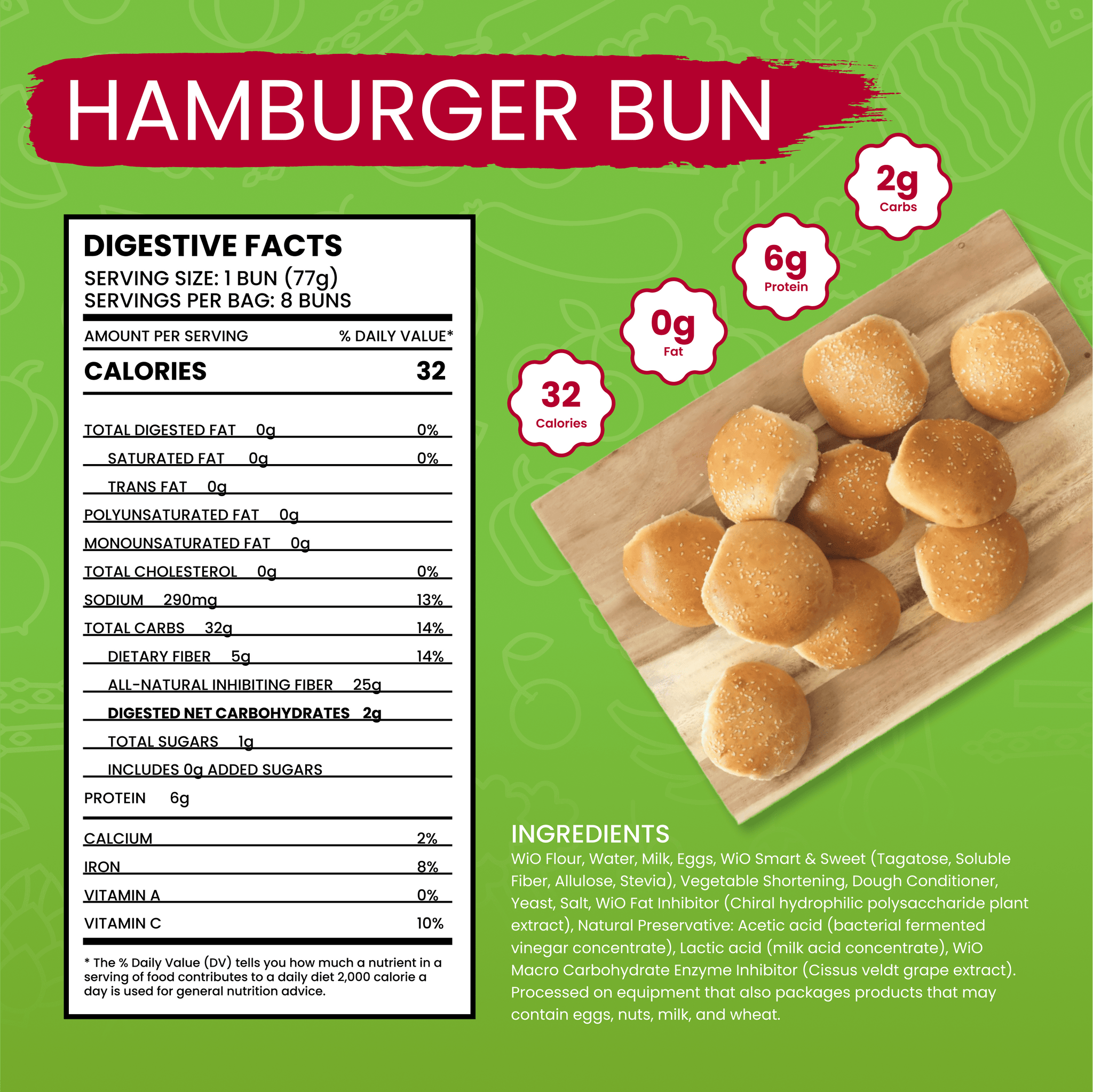 WiO Hamburger Buns - WiO SmartFoods