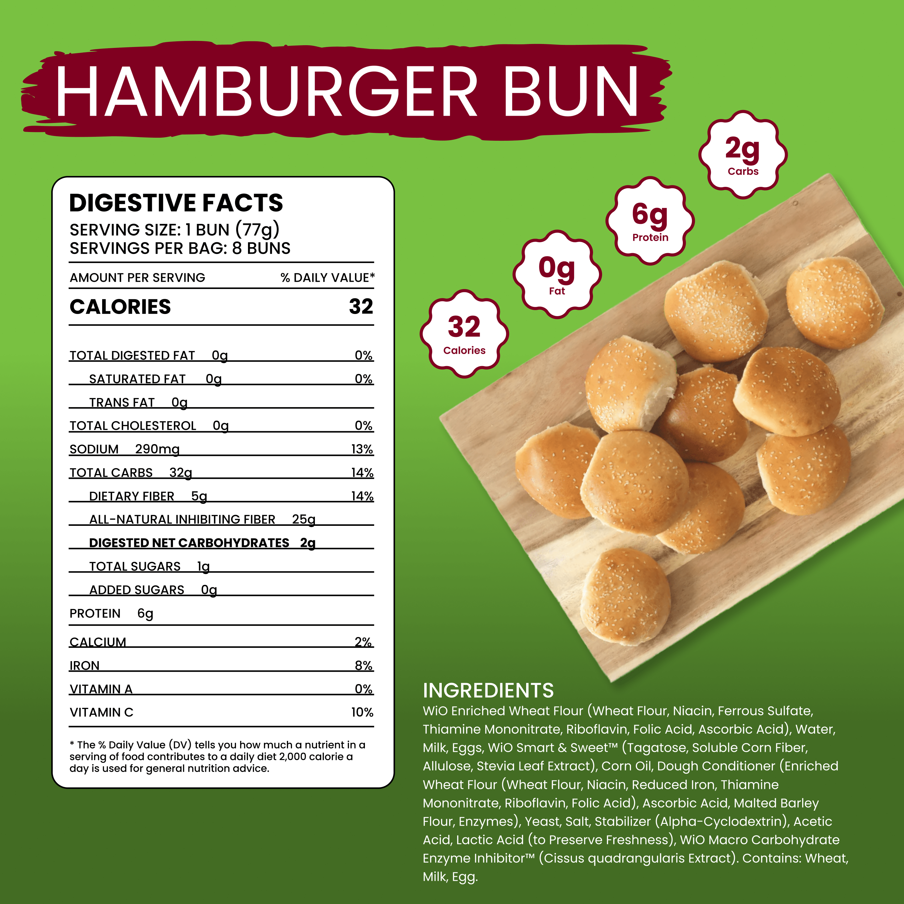 WiO Hamburger Buns - WiO SmartFoods
