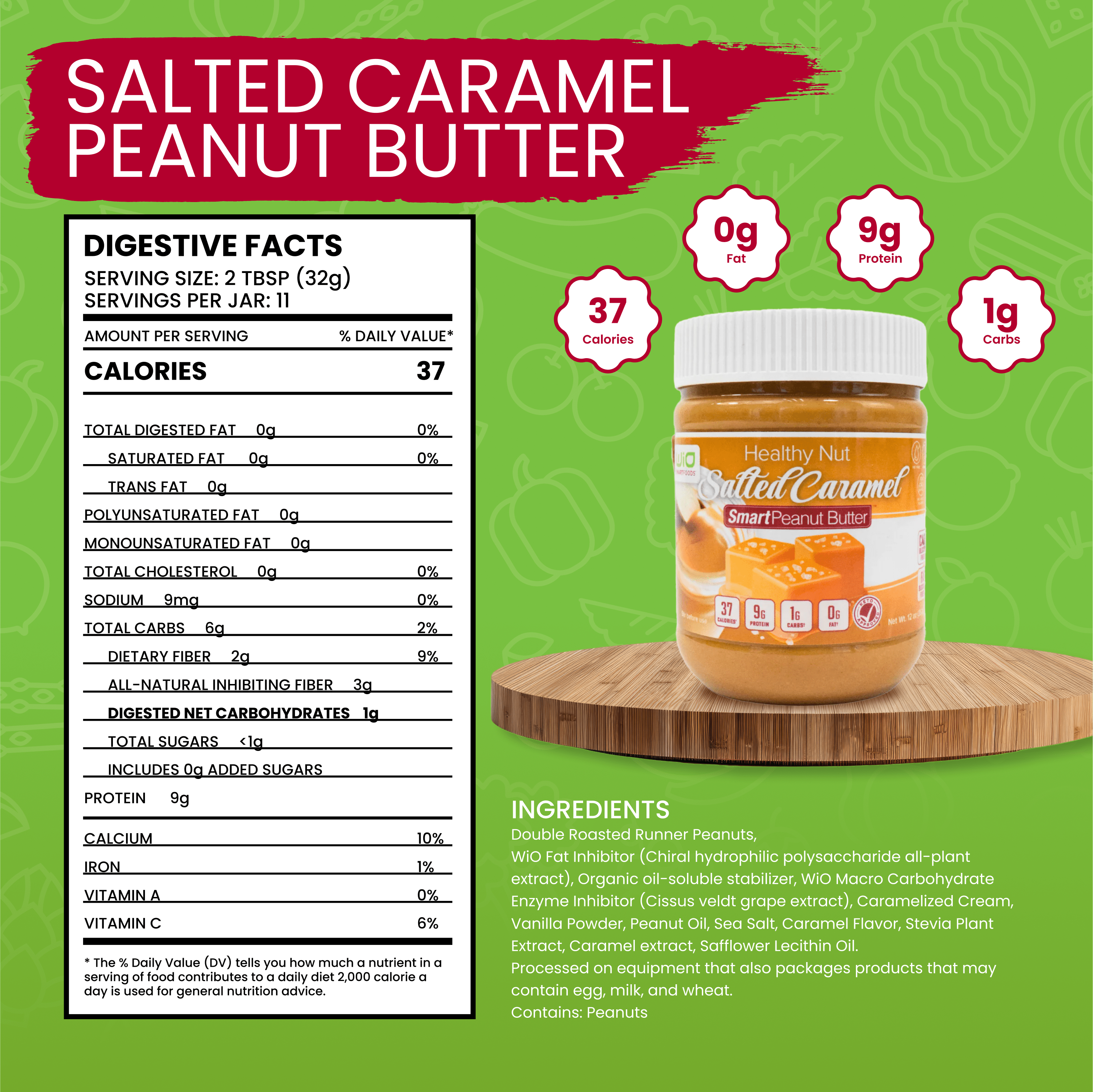 WiO Salted Caramel Peanut Butter - WiO SmartFoods