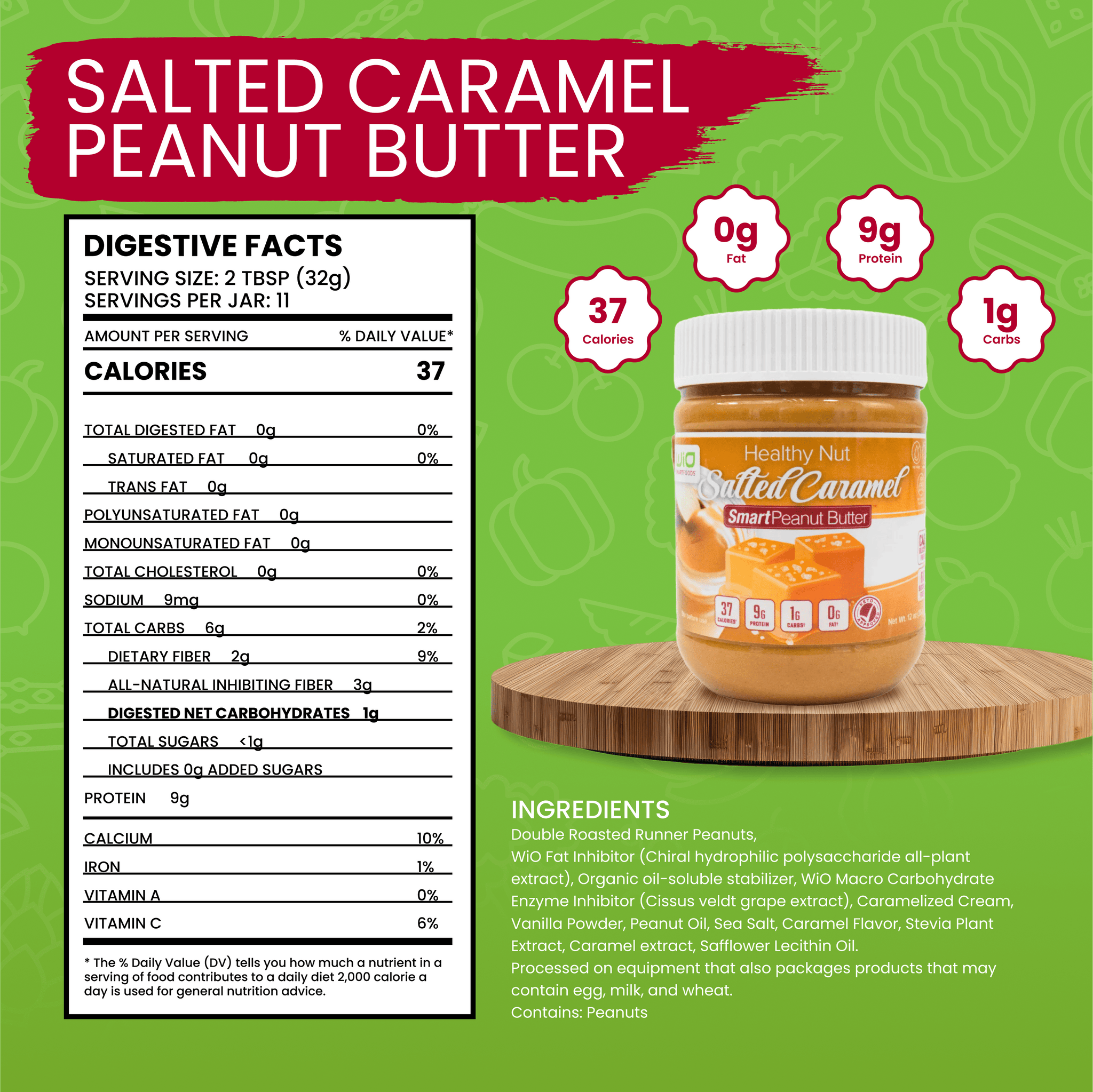 WiO Salted Caramel Peanut Butter - WiO SmartFoods