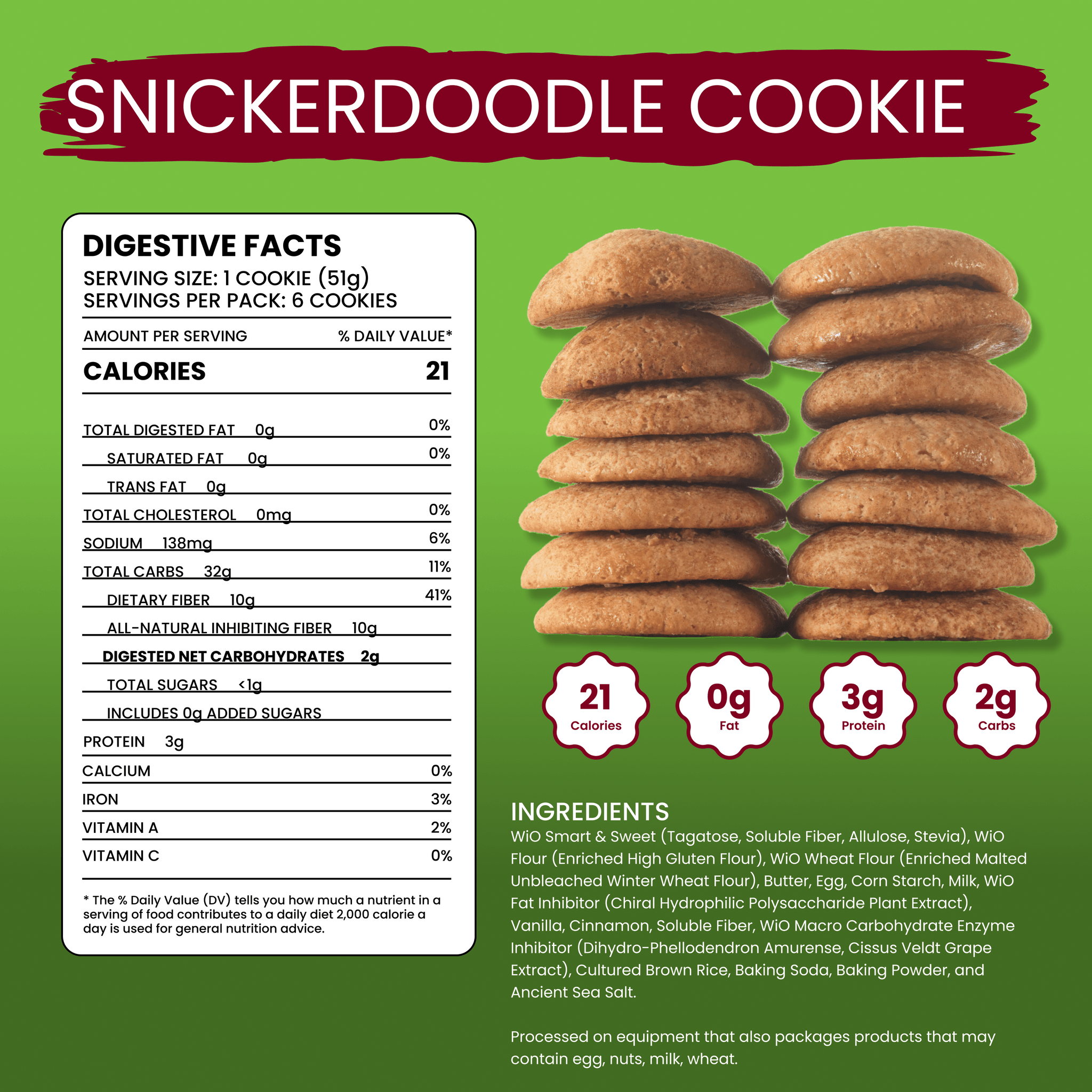 WiO Snickerdoodle Cookies (6 - Pack) - WiO SmartFoods