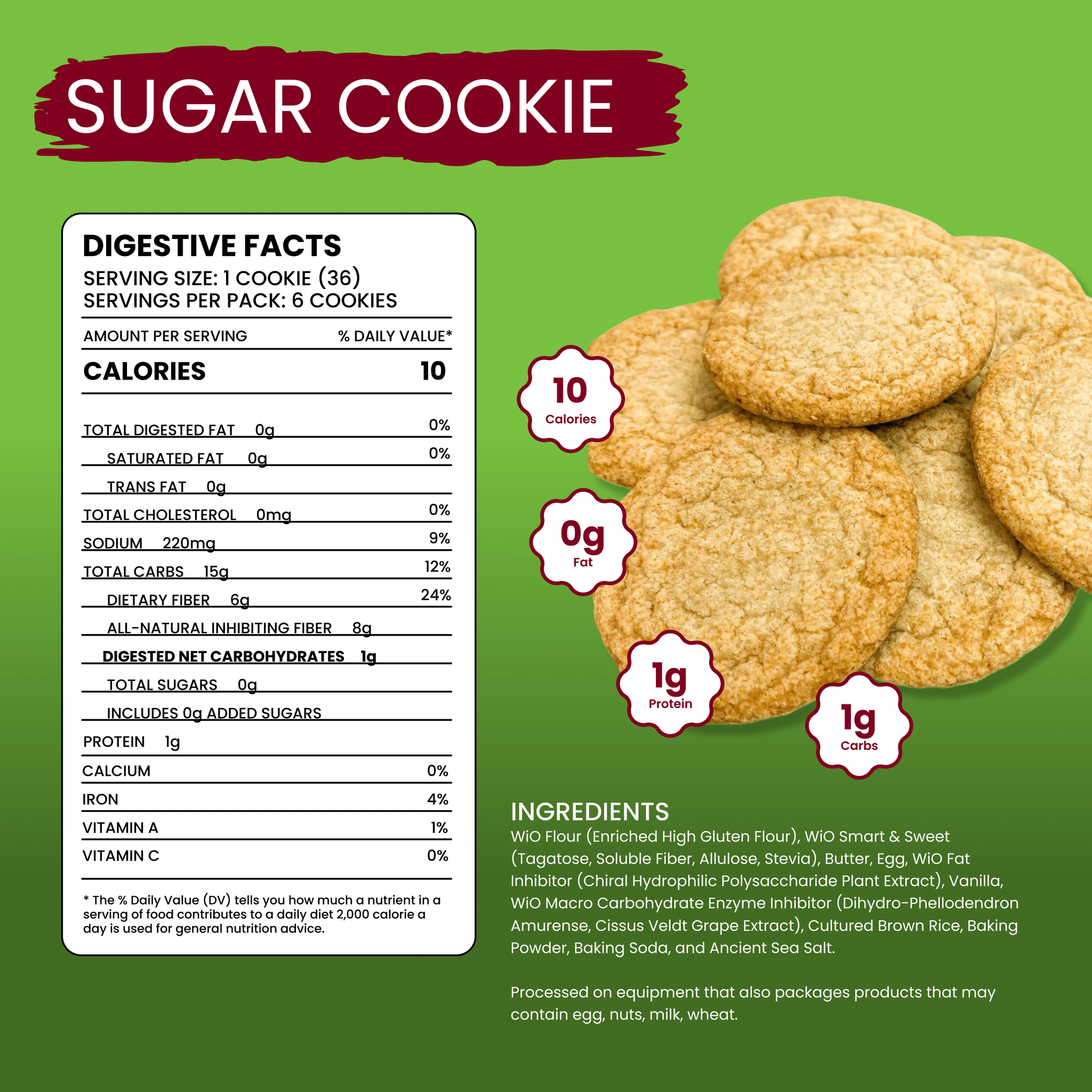 WiO Sugar Cookies (6 - Pack) - WiO SmartFoods