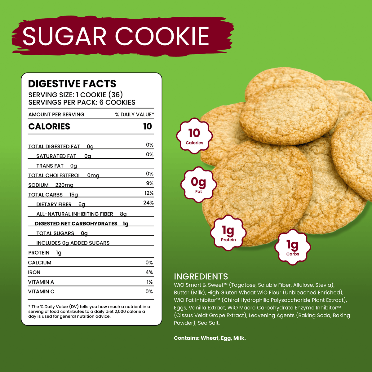 WiO Sugar Cookies (6-Pack) - WiO SmartFoods