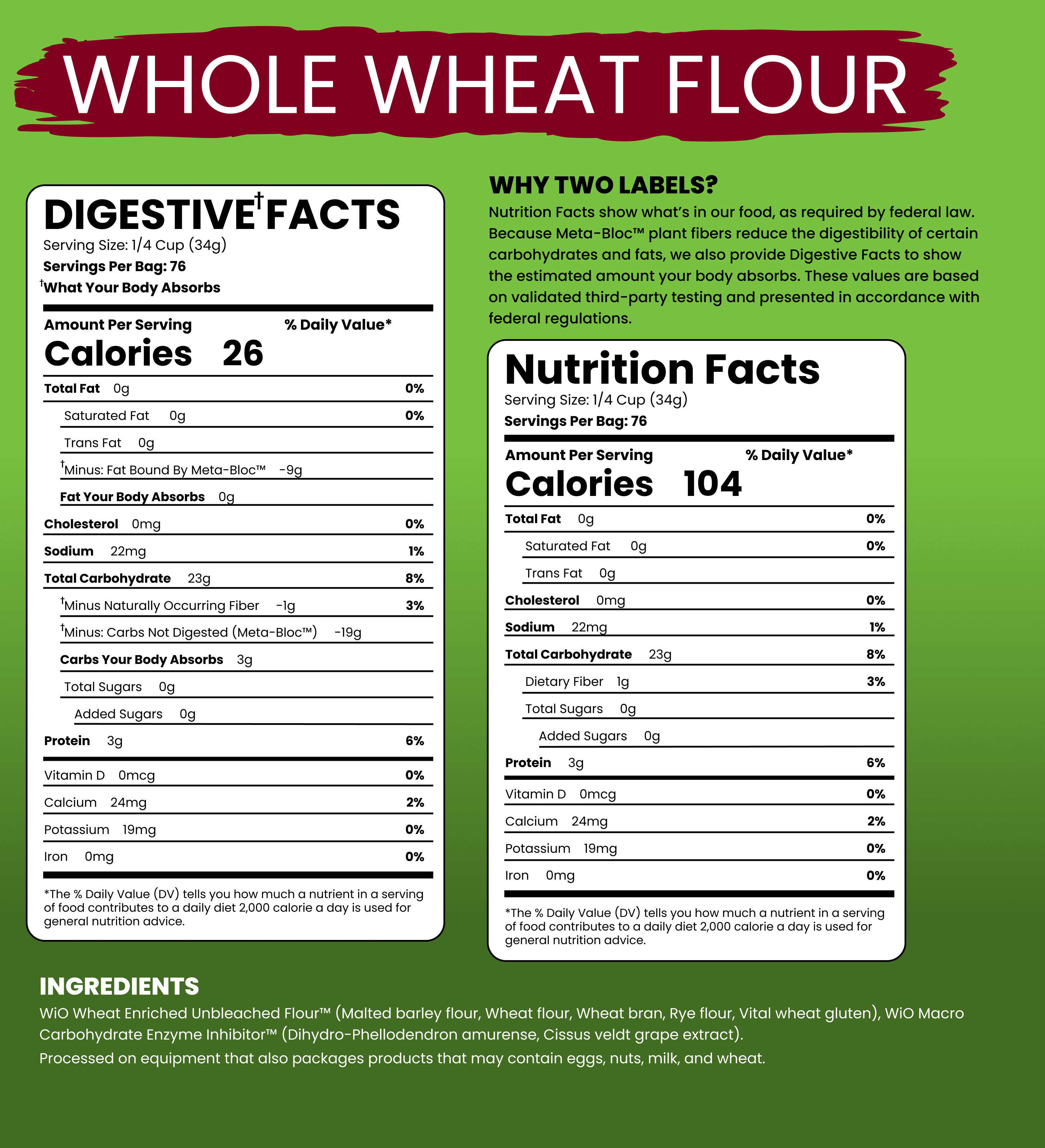 WiO Whole Wheat Flour (5lbs) - WiO SmartFoods