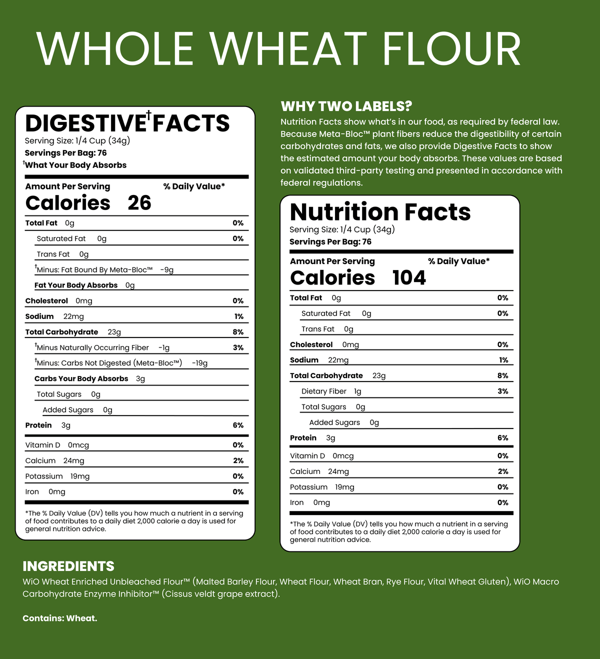 WiO Whole Wheat Flour (5lbs) - WiO SmartFoods